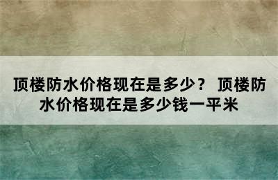 顶楼防水价格现在是多少？ 顶楼防水价格现在是多少钱一平米